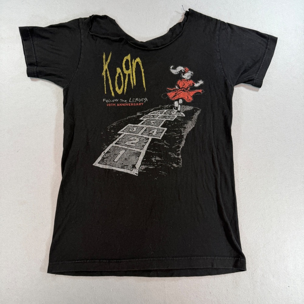Korn Follow The Leader 20th Anniversary T-Shirt Small Black Cut Neck